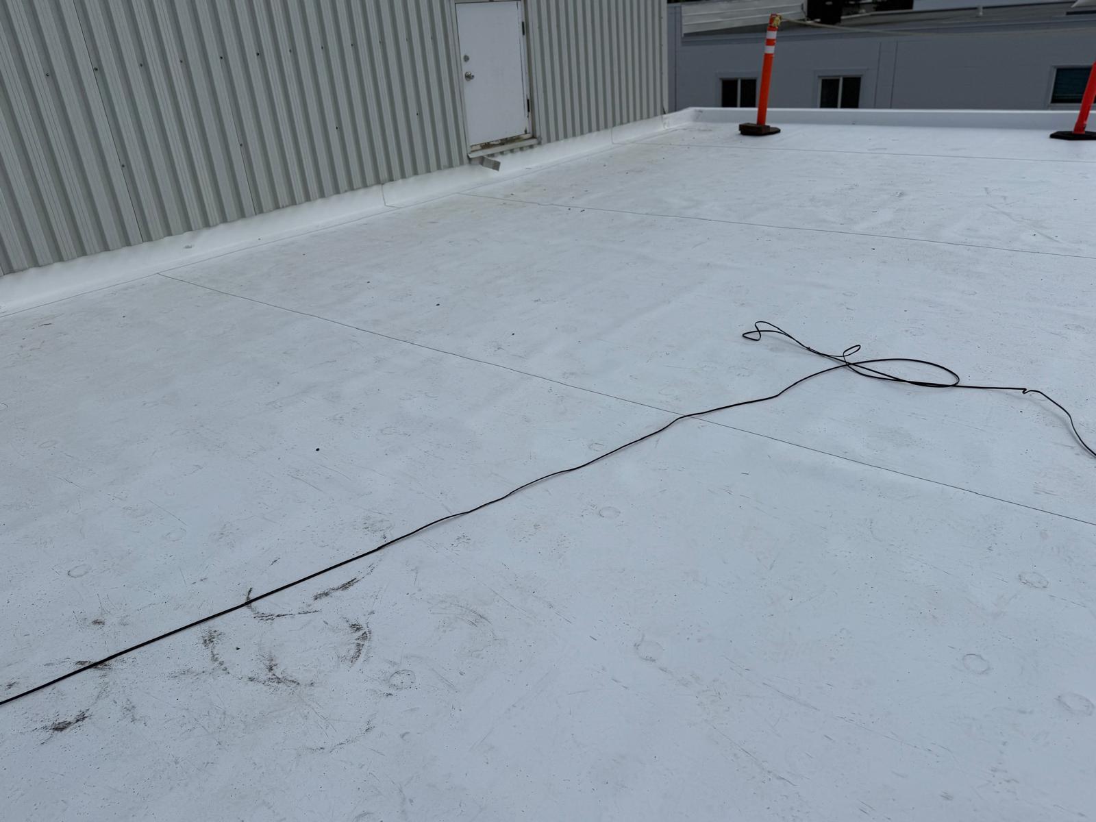 Commercial flat roof with Edmonton skyline