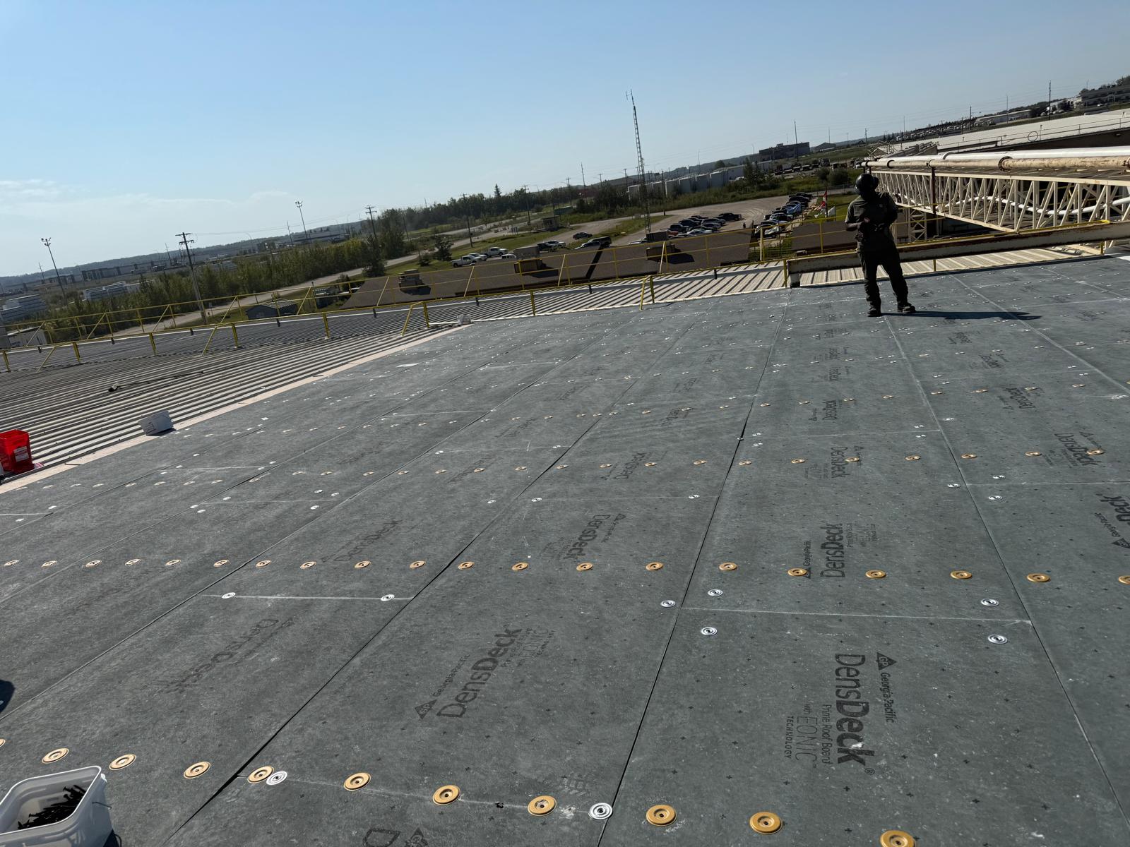 Large scale commercial roof with penetrations